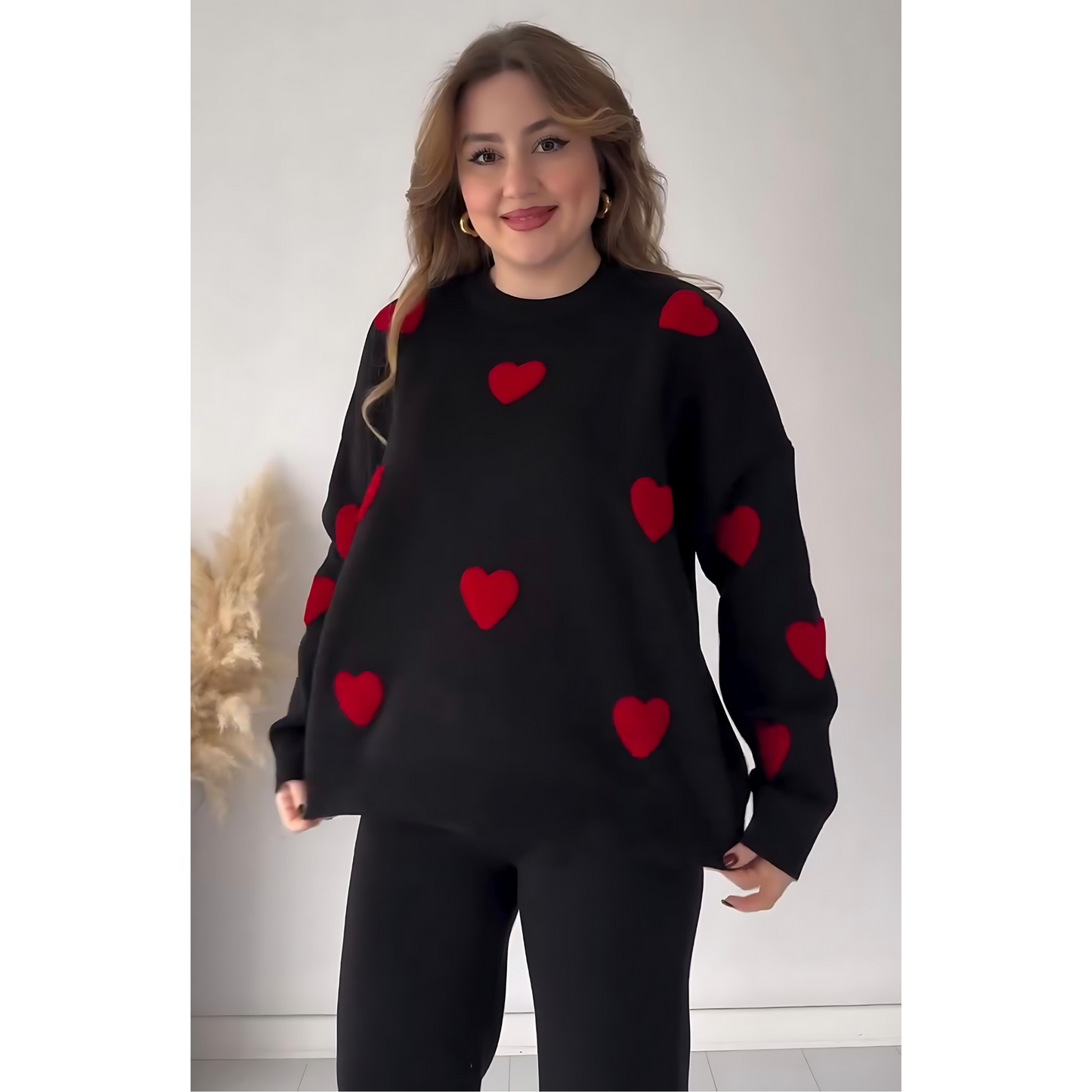 Winter Fleece Heart Printed Co-ord Set