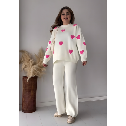 Winter Fleece Heart Printed Co-ord Set